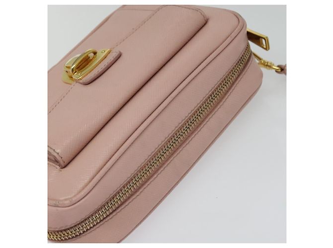 Saffiano Borsa a Spalla PRADA in Pelle Safiano Rosa Oro Auth 141282 D'oro - vista 6