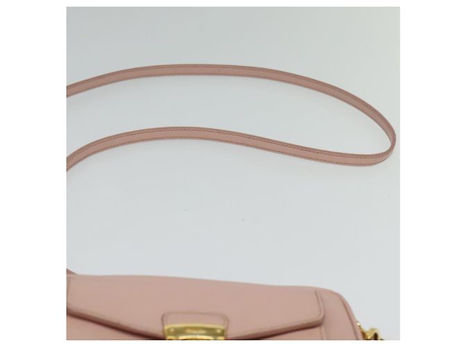 Saffiano Borsa a Spalla PRADA in Pelle Safiano Rosa Oro Auth 141282 D'oro - vista 8