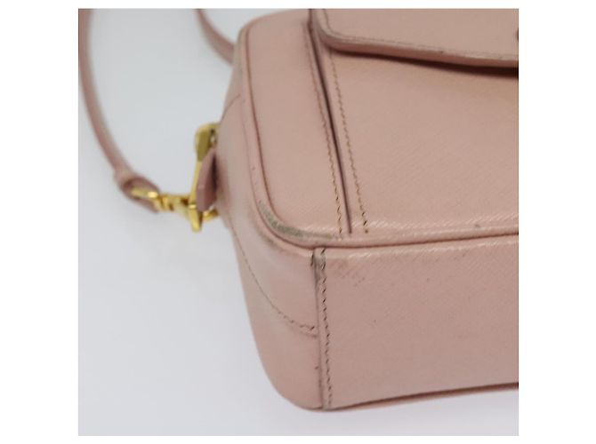 Saffiano Borsa a Spalla PRADA in Pelle Safiano Rosa Oro Auth 141282 D'oro - vista 9
