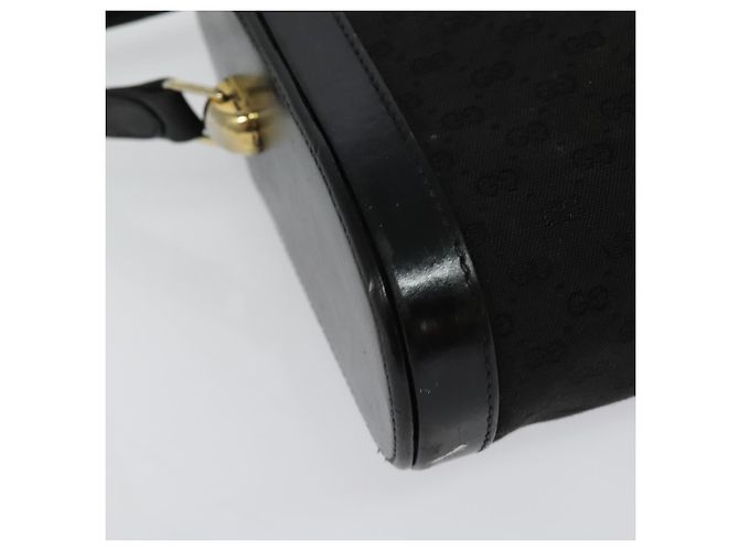 Bolsa de ombro em lona Micro GG Gucci em couro dourado e preto Auth ep10465 - vista 11