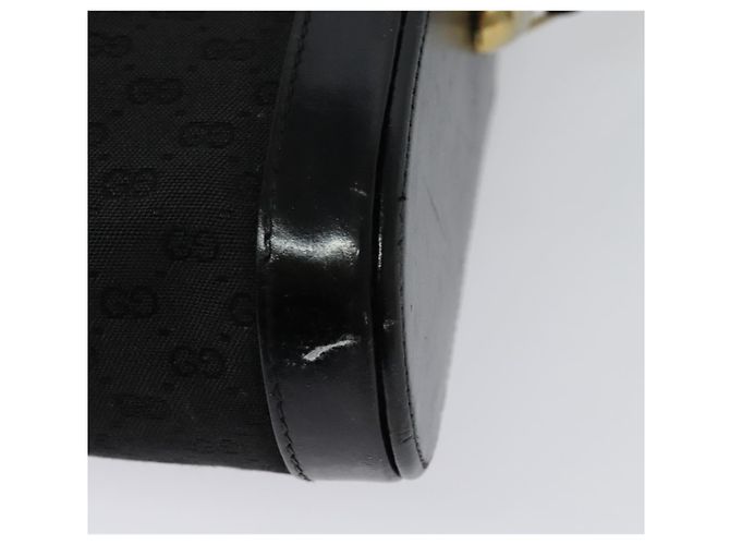 Bolsa de ombro em lona Micro GG Gucci em couro dourado e preto Auth ep10465 - vista 14
