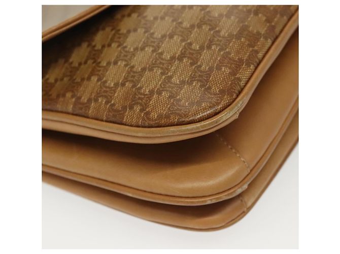 Céline Borsa a Spalla in Tela Macadam CELINE PVC Beige Oro Auth BA5468 D'oro - vista 15