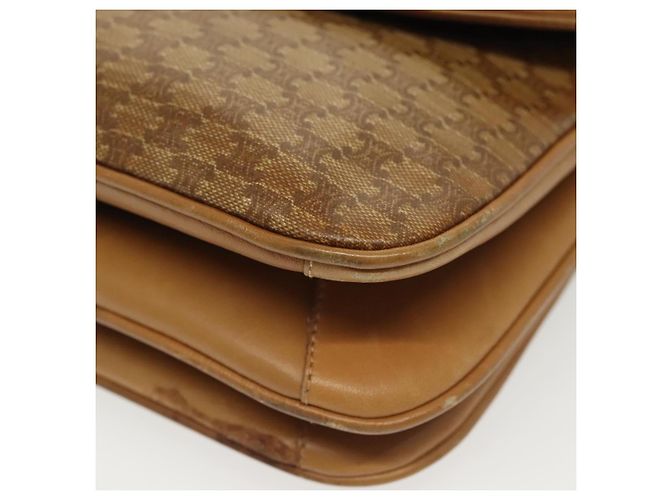 Céline Borsa a Spalla in Tela Macadam CELINE PVC Beige Oro Auth BA5468 D'oro - vista 16