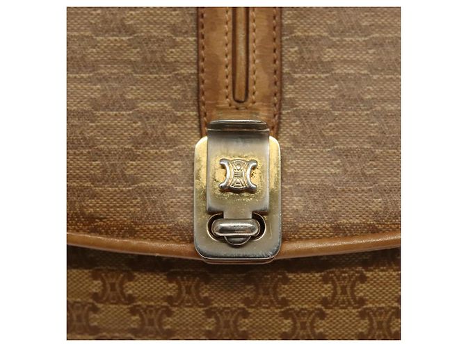 Céline Borsa a Spalla in Tela Macadam CELINE PVC Beige Oro Auth BA5468 D'oro - vista 19