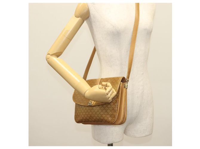 Céline Borsa a Spalla in Tela Macadam CELINE PVC Beige Oro Auth BA5468 D'oro - vista 27