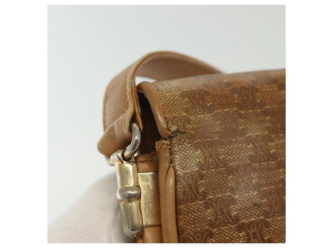 Céline Borsa a Spalla in Tela Macadam CELINE PVC Beige Oro Auth BA5468 D'oro - vista 3