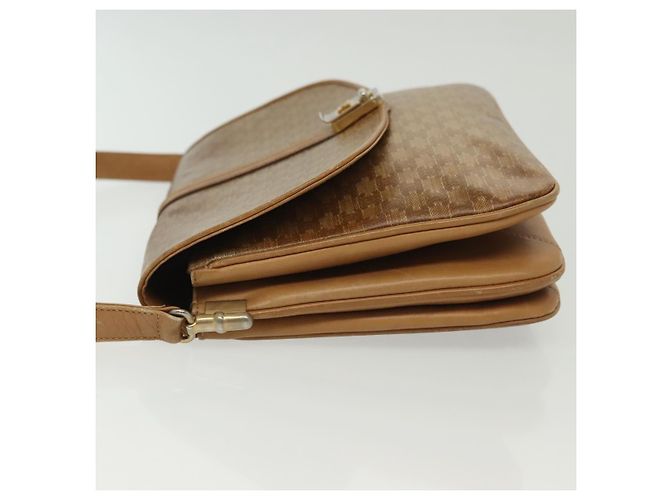 Céline Borsa a Spalla in Tela Macadam CELINE PVC Beige Oro Auth BA5468 D'oro - vista 5