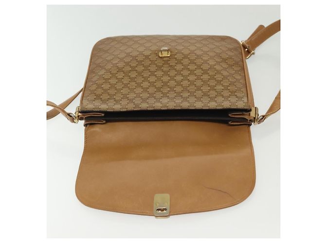 Céline Borsa a Spalla in Tela Macadam CELINE PVC Beige Oro Auth BA5468 D'oro - vista 9