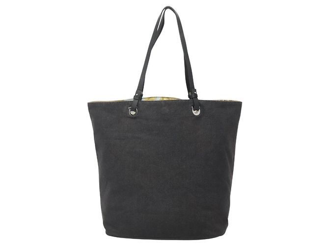 Salvatore Ferragamo Tote Bag aus schwarzem Canvas mit silberner Authentizität gh708 - Ansicht 13