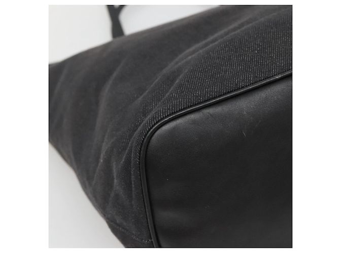 Salvatore Ferragamo Tote Bag aus schwarzem Canvas mit silberner Authentizität gh708 - Ansicht 14