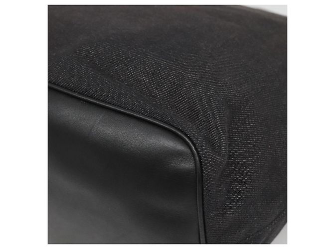 Salvatore Ferragamo Tote Bag aus schwarzem Canvas mit silberner Authentizität gh708 - Ansicht 15