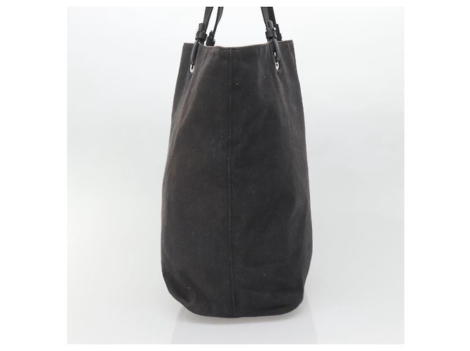 Salvatore Ferragamo Tote Bag aus schwarzem Canvas mit silberner Authentizität gh708 - Ansicht 3