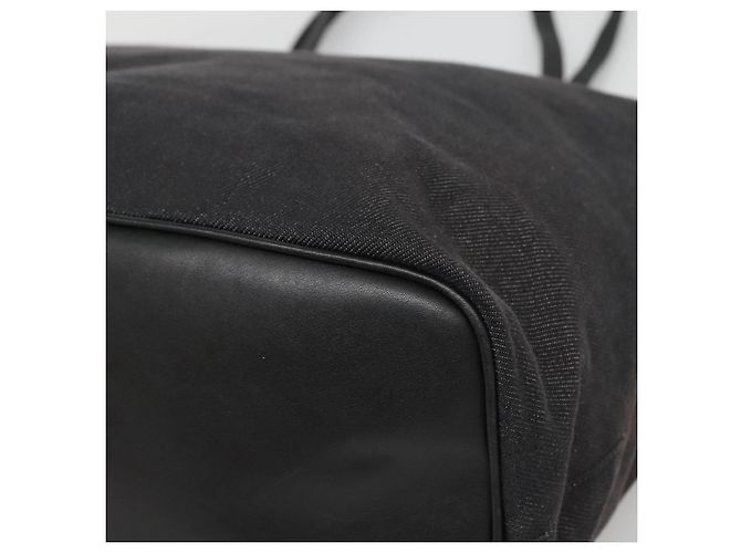 Salvatore Ferragamo Tote Bag aus schwarzem Canvas mit silberner Authentizität gh708 - Ansicht 9