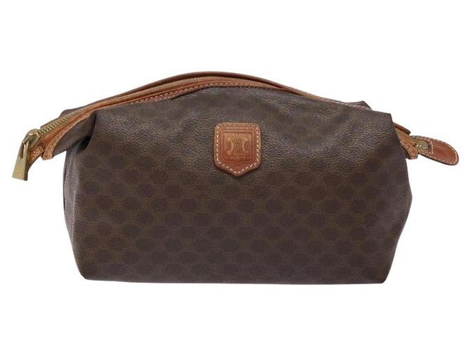 Céline CELINE Macadam Canvas Clutch Tasche aus PVC-Leder in Braun Gold Auth gh607 Golden - Ansicht 13