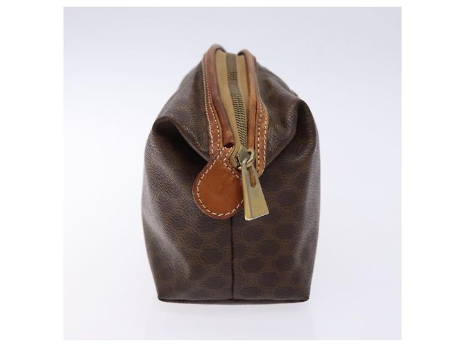 Céline CELINE Macadam Canvas Clutch Tasche aus PVC-Leder in Braun Gold Auth gh607 Golden - Ansicht 4