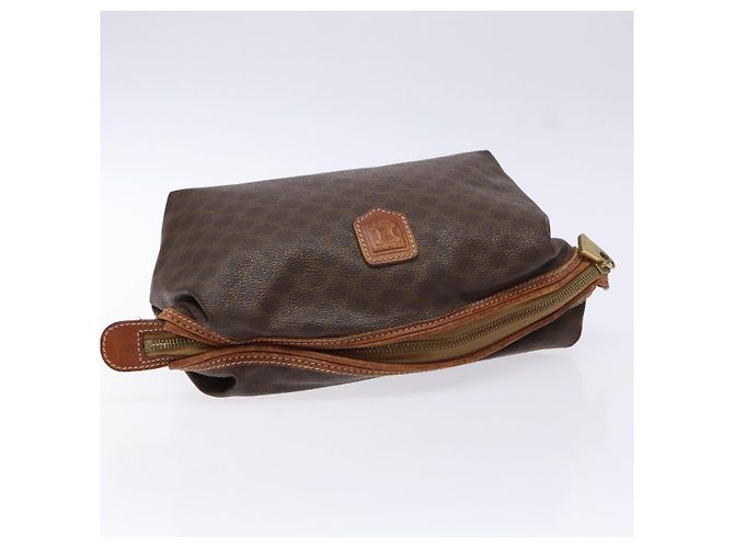 Céline CELINE Macadam Canvas Clutch Tasche aus PVC-Leder in Braun Gold Auth gh607 Golden - Ansicht 5