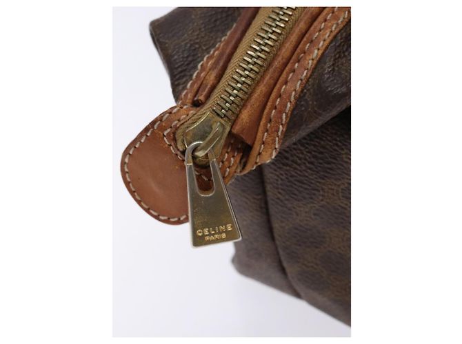 Céline CELINE Macadam Canvas Clutch Tasche aus PVC-Leder in Braun Gold Auth gh607 Golden - Ansicht 8