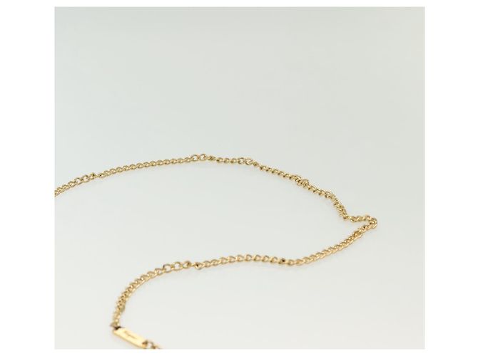 Borsa a Spalla Vala Chain in Pelle Blu Navy e Oro Auth gh620 di Salvatore Ferragamo D'oro - vista 14