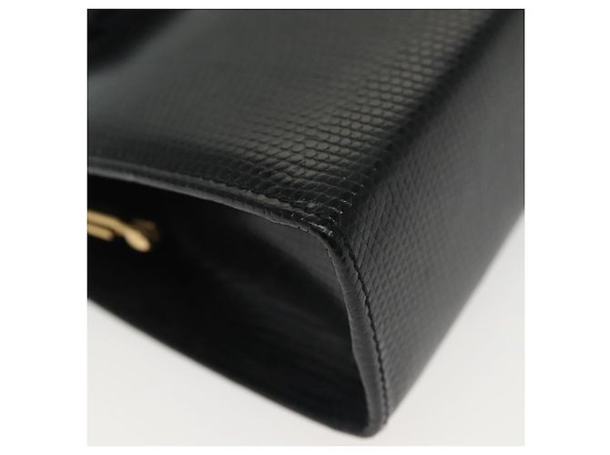 Borsa a Spalla Vala Chain in Pelle Blu Navy e Oro Auth gh620 di Salvatore Ferragamo D'oro - vista 15