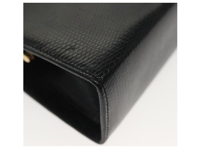 Borsa a Spalla Vala Chain in Pelle Blu Navy e Oro Auth gh620 di Salvatore Ferragamo D'oro - vista 17