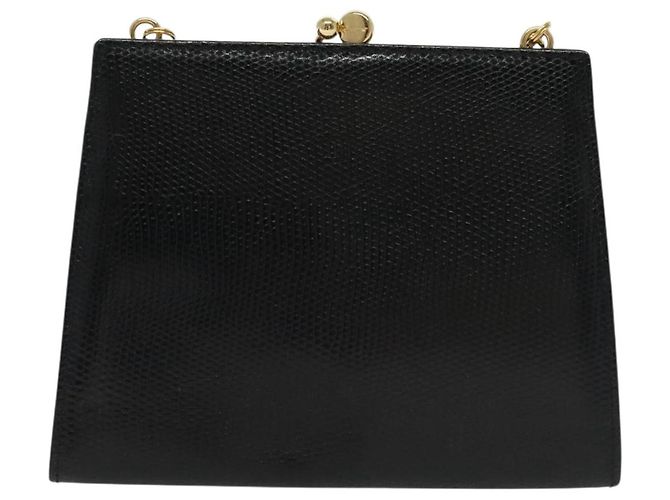 Borsa a Spalla Vala Chain in Pelle Blu Navy e Oro Auth gh620 di Salvatore Ferragamo D'oro - vista 2