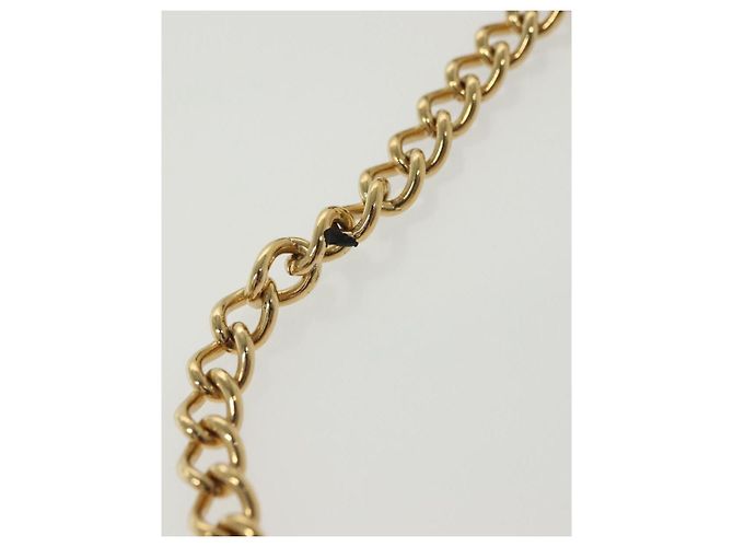 Borsa a Spalla Vala Chain in Pelle Blu Navy e Oro Auth gh620 di Salvatore Ferragamo D'oro - vista 8