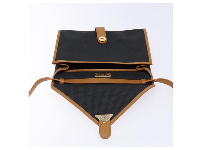 Saint Laurent Borsa a Spalla in PVC Pelle Marrone Oro Auth BA5492 D'oro - vista 10