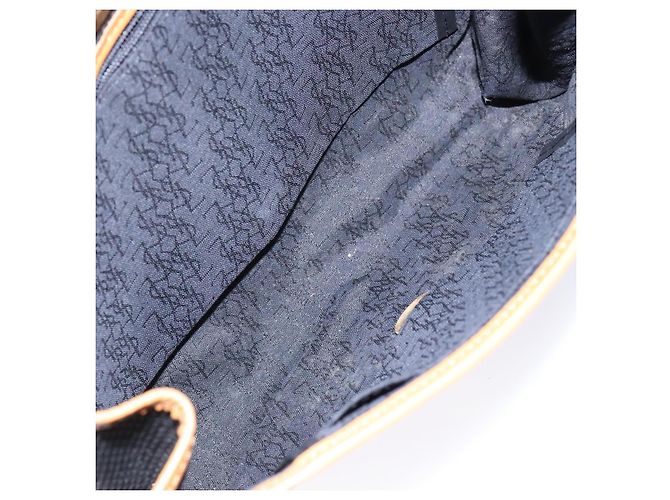Saint Laurent Borsa a Spalla in PVC Pelle Marrone Oro Auth BA5492 D'oro - vista 11