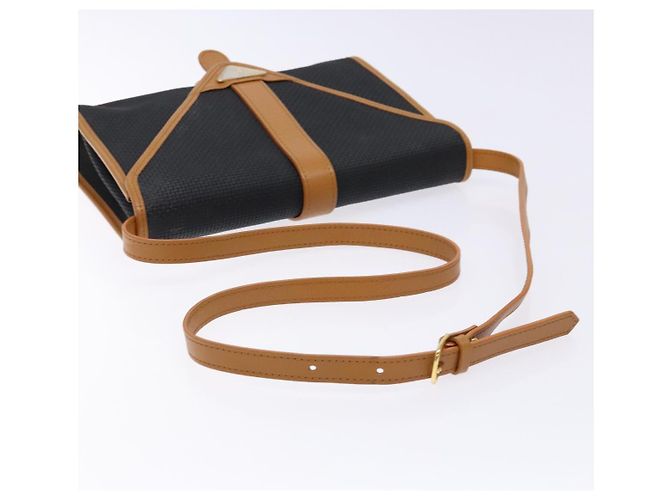 Saint Laurent Borsa a Spalla in PVC Pelle Marrone Oro Auth BA5492 D'oro - vista 7