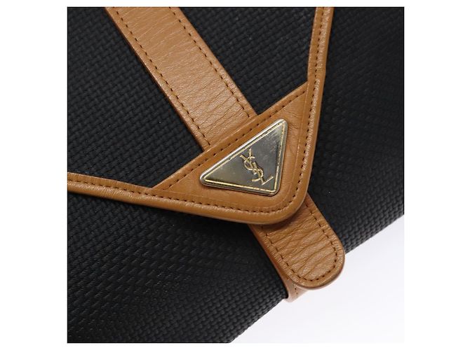 Saint Laurent Borsa a Spalla in PVC Pelle Marrone Oro Auth BA5492 D'oro - vista 9