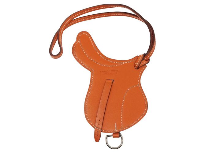 Hermès HERMES Paddock Marina Charm Pelle Marrone Auth ac3861 - vista 2