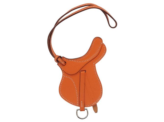 Hermès HERMES Paddock Marina Charm Pelle Marrone Auth ac3861 - vista 3