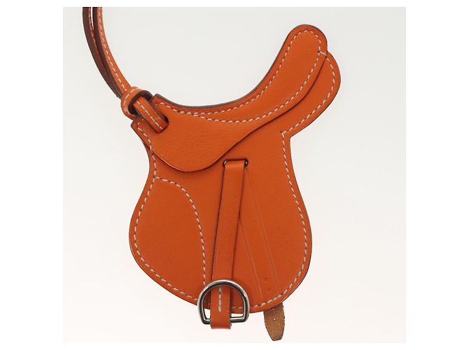 Hermès HERMES Paddock Marina Charm Pelle Marrone Auth ac3861 - vista 6