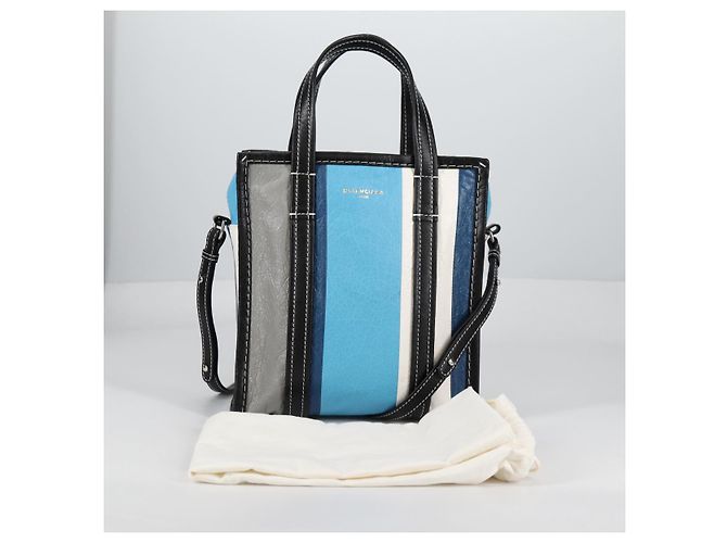 Borsa a Mano BALENCIAGA in Pelle 2 in 1 Blu Grigio Auth 135253M Marrone - vista 12