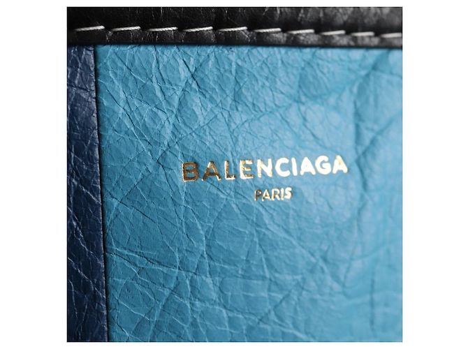 Borsa a Mano BALENCIAGA in Pelle 2 in 1 Blu Grigio Auth 135253M Marrone - vista 20