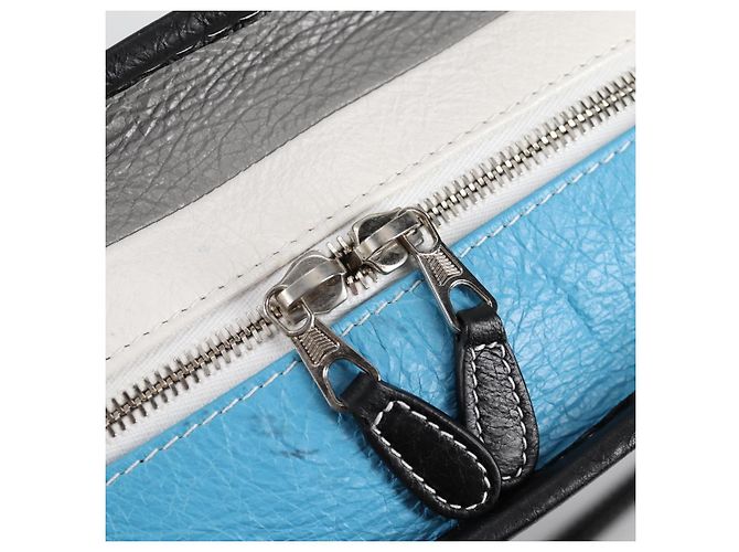 Borsa a Mano BALENCIAGA in Pelle 2 in 1 Blu Grigio Auth 135253M Marrone - vista 21