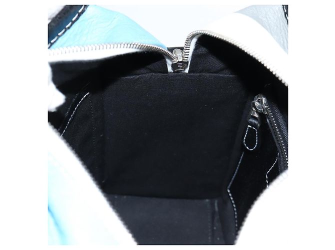 Borsa a Mano BALENCIAGA in Pelle 2 in 1 Blu Grigio Auth 135253M Marrone - vista 24