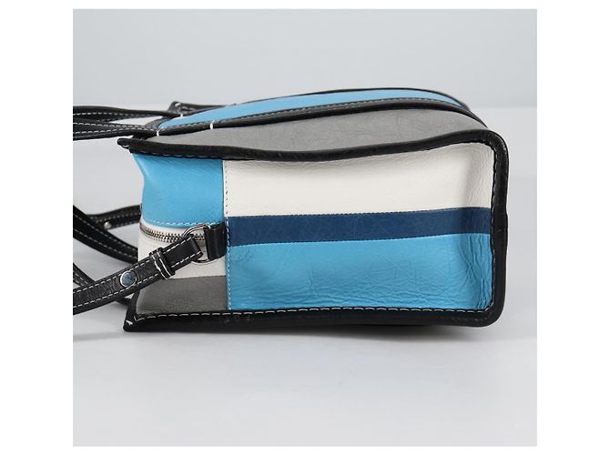 Borsa a Mano BALENCIAGA in Pelle 2 in 1 Blu Grigio Auth 135253M Marrone - vista 3