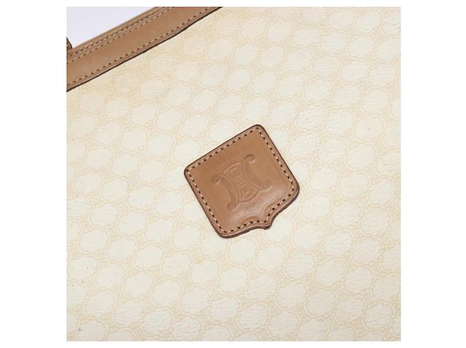 Céline Borsa tote in tela Macadam CELINE in pelle PVC bianca e oro Auth 135197 Bianco D'oro - vista 17