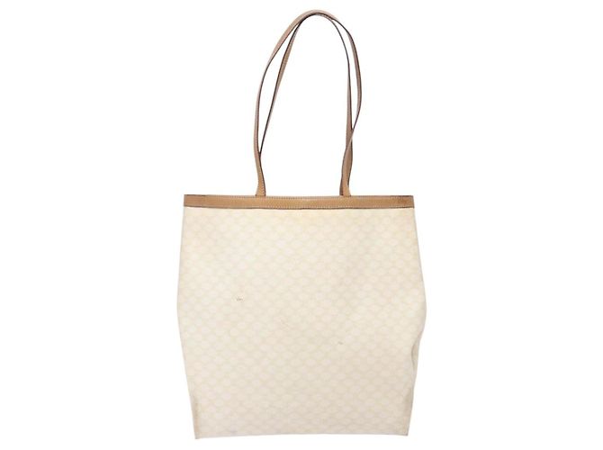 Céline Borsa tote in tela Macadam CELINE in pelle PVC bianca e oro Auth 135197 Bianco D'oro - vista 2