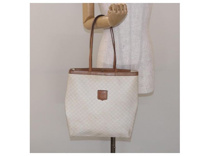 Céline Borsa tote in tela Macadam CELINE in pelle PVC bianca e oro Auth 135197 Bianco D'oro - vista 20