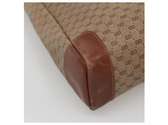 Gucci Borsa tote Micro GG Supreme in PVC beige e oro 002 37 0035 Auth ep10439 D'oro - vista 15