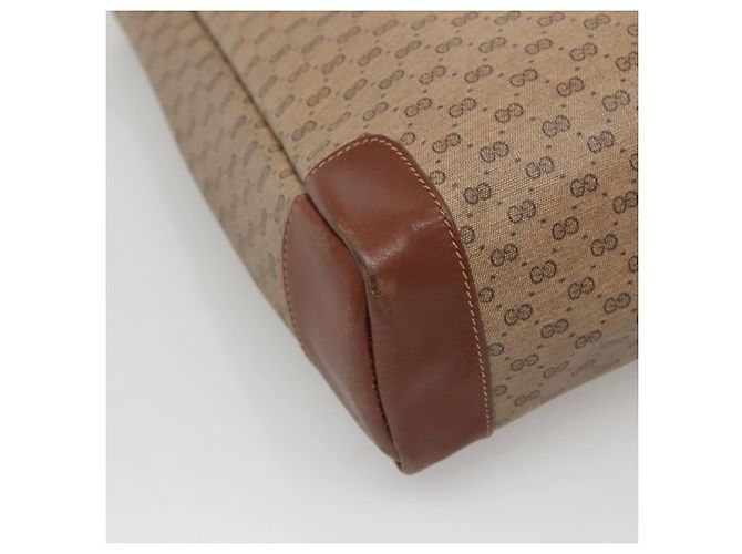 Gucci Borsa tote Micro GG Supreme in PVC beige e oro 002 37 0035 Auth ep10439 D'oro - vista 17