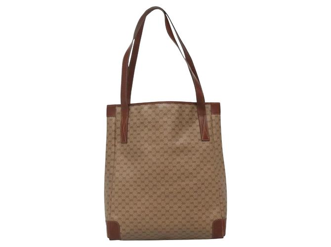 Gucci Borsa tote Micro GG Supreme in PVC beige e oro 002 37 0035 Auth ep10439 D'oro - vista 2