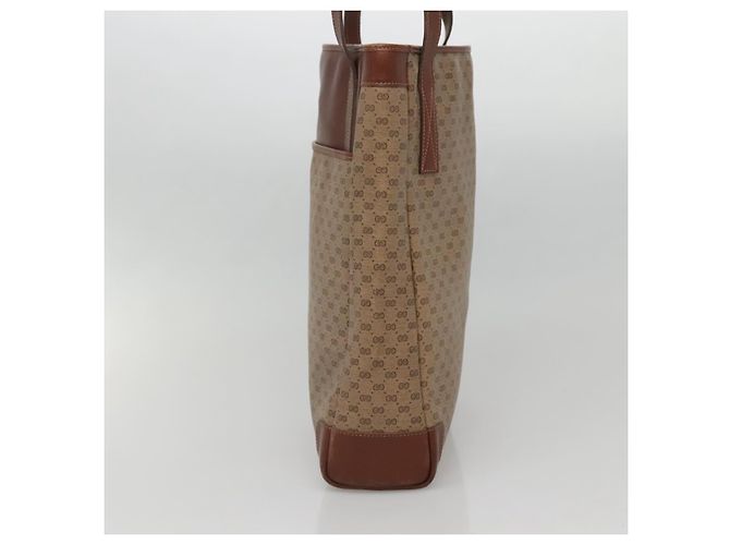 Gucci Borsa tote Micro GG Supreme in PVC beige e oro 002 37 0035 Auth ep10439 D'oro - vista 4