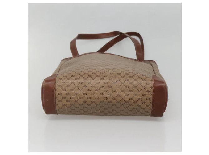 Gucci Borsa tote Micro GG Supreme in PVC beige e oro 002 37 0035 Auth ep10439 D'oro - vista 5