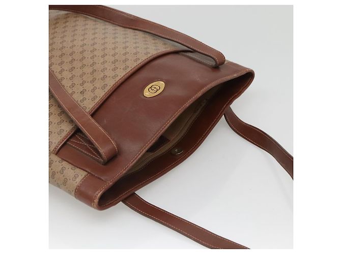 Gucci Borsa tote Micro GG Supreme in PVC beige e oro 002 37 0035 Auth ep10439 D'oro - vista 6