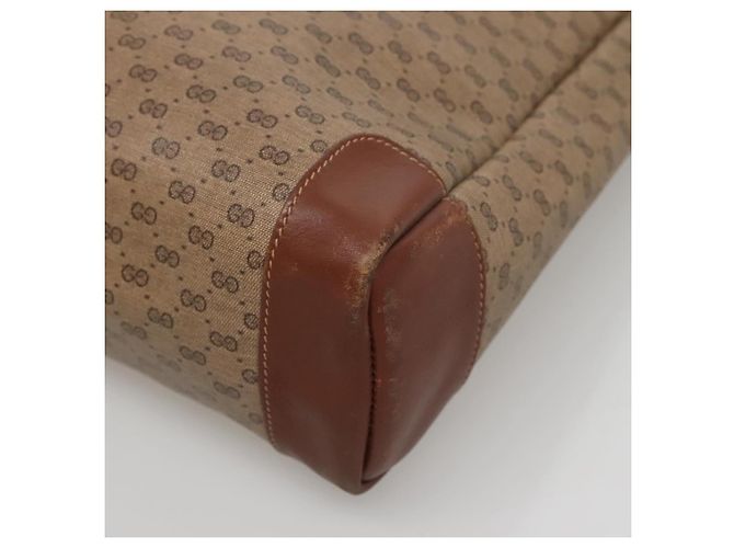Gucci Borsa tote Micro GG Supreme in PVC beige e oro 002 37 0035 Auth ep10439 D'oro - vista 8