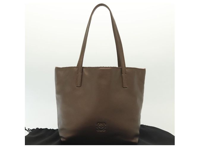 Borsa a mano LOEWE in pelle marrone argento autentica 135204 - vista 12