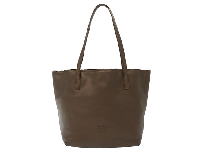 Borsa a mano LOEWE in pelle marrone argento autentica 135204 - vista 13